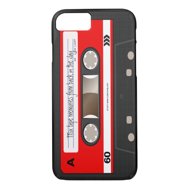 Red Retro Cassette Tape Personalised Cool Unique Case-Mate iPhone Case (Back)