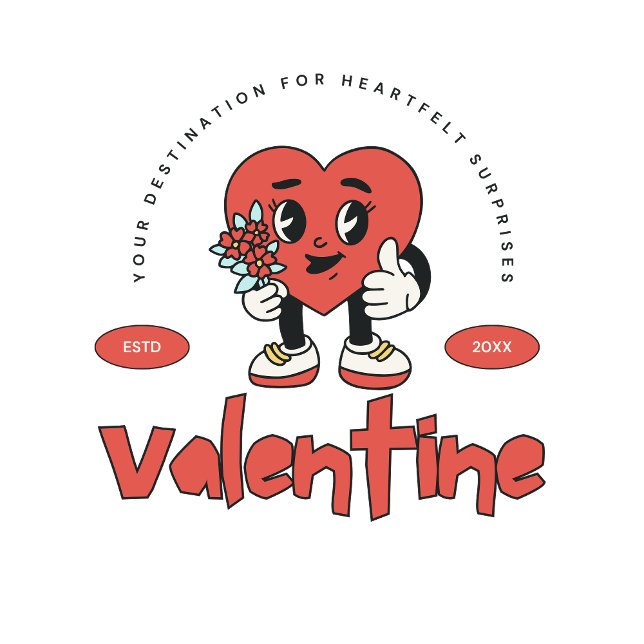 Red Retro Cute Heart Character  Valentine day Coffee Mug (retro cute valentine lovers mug)