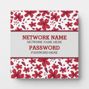 Red retro floral plaque