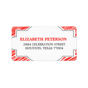Red Retro frame  holiday address label