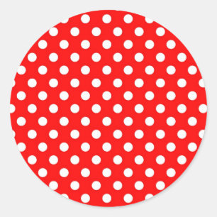 Red Retro Polka Dots Pattern Card Seal Sticker