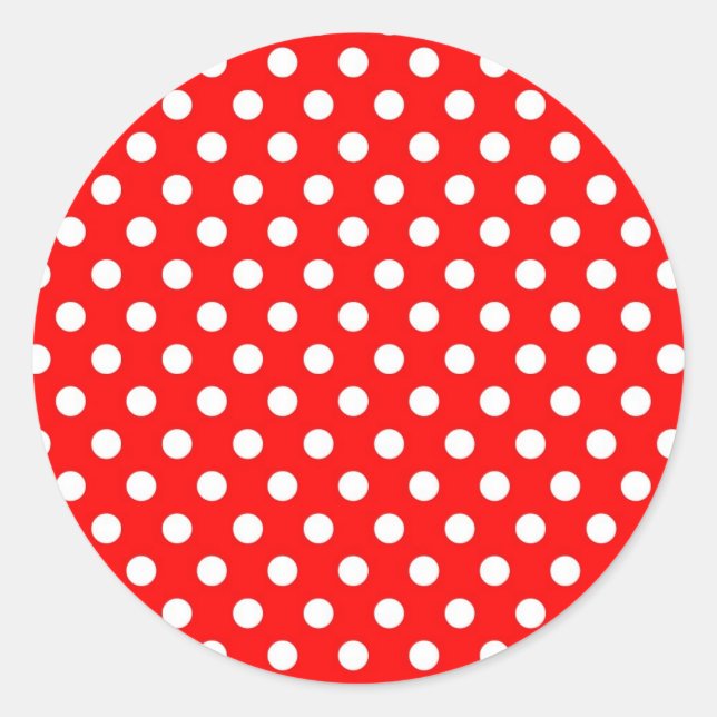 Red Retro Polka Dots Pattern Card Seal Sticker (Front)