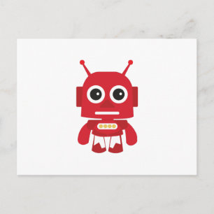 Red Retro Robot Postcard