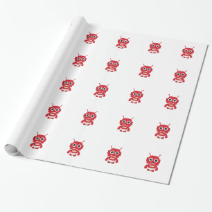 Red Retro Robot Wrapping Paper