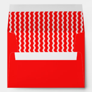 Red Retro Santa Claus Red Ric Rac Christmas Envelope