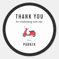 Red Retro Scooter Theme Thank You