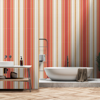 Red Retro Stripes Wallpaper