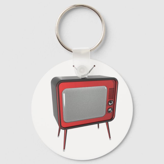 Red retro TV Key Ring (Front)