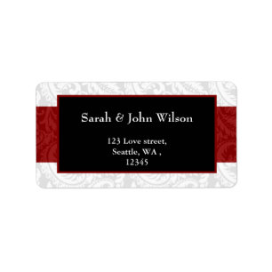 red, return address label
