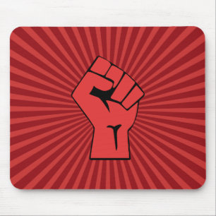 Red Revolutionary Fist Mouse Pad