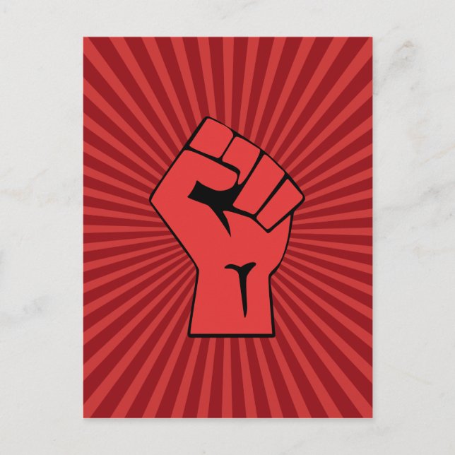 Red Revolutionary Fist Postcard (Front)