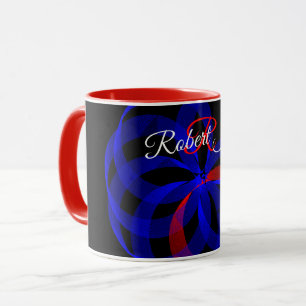 Red Revolving Accent Geometric Coffee Mug