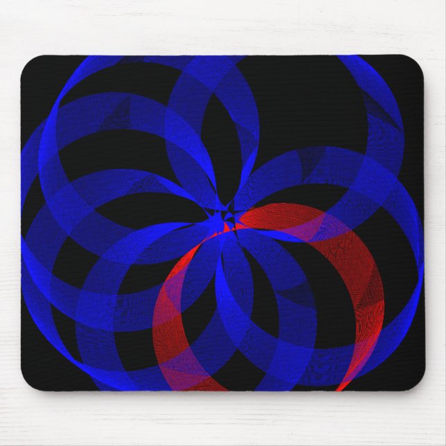 Red Revolving Accent Geometric Mouse Pad (Front)
