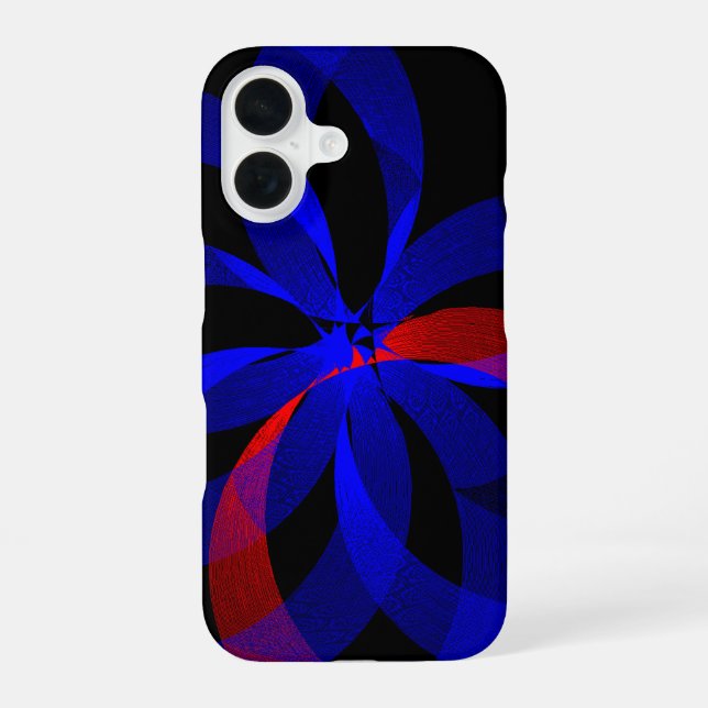 Red Revolving Geometric Accent iPhone 16 Case (Back)