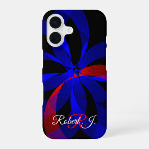 Red Revolving Geometric Accent iPhone 16 Case