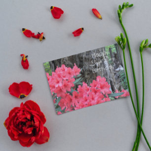Red Rhododendrons Floral Leap Day Birthday Card