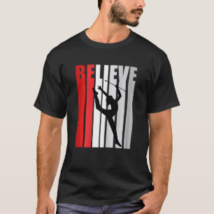 Red Rhythmic Gymnastics Womens Believe Red Gymnast T-Shirt