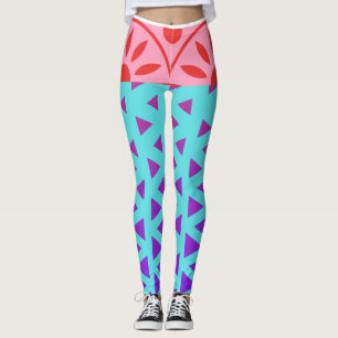 RED RIBBON AND BOW ON MULTI LEGGINGS
