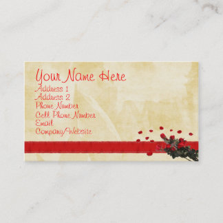 Red Ribbon and Roses Business Card