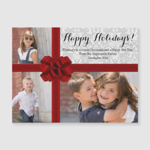 Red Ribbon Bow Christmas Photo