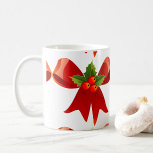 Red Ribbon Bow Holly Thunder_Cove Coffee Mug