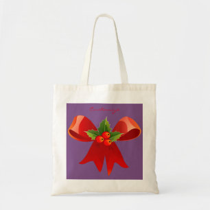 Red Ribbon Bow Holly Thunder_Cove Tote Bag