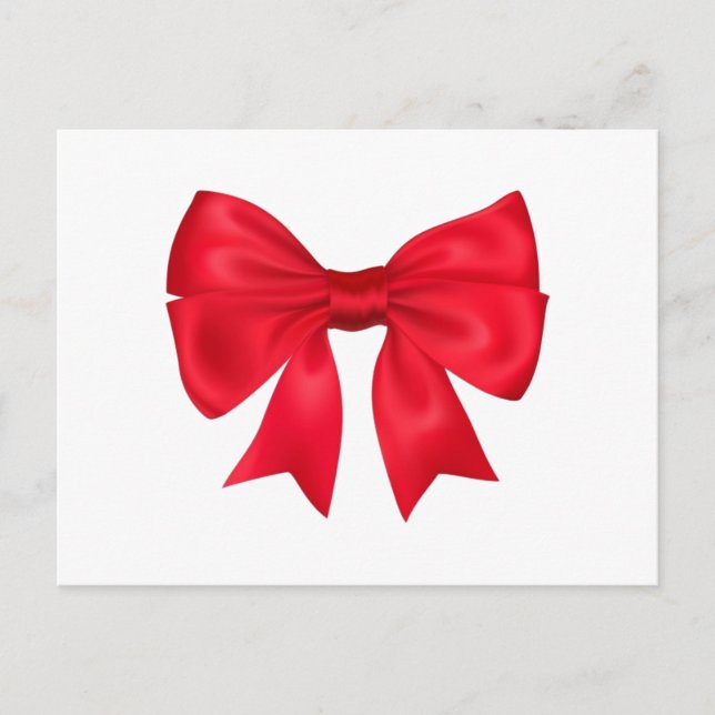 Red Ribbon Bow Postcard (Front)