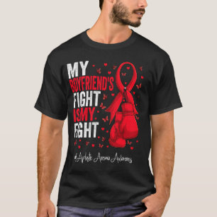 Red Ribbon Boyfriend Aplastic Anaemia Awareness T-Shirt
