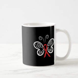 Red Ribbon Butterfly Blood Cancer HIV AIDS Awarene Coffee Mug