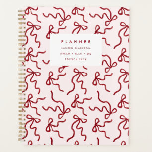 Red Ribbon Coquette Pink Planner