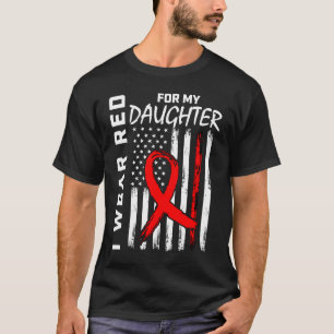 Red Ribbon Daughter Heart Disease Awareness Americ T-Shirt