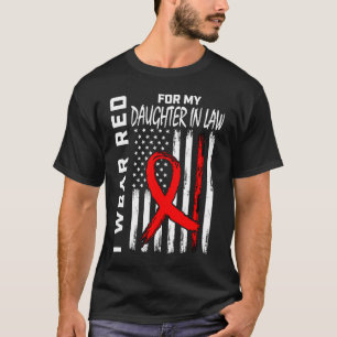 Red Ribbon Daughter In Law Heart Disease Awareness T-Shirt