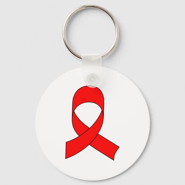 Red Ribbon Drawing Key Ring (Front)