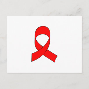 Red Ribbon Drawing Postcard