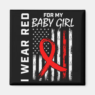 Red Ribbon For My Daughter Heart Disease Awareness Magnet