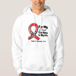 Red Ribbon For My Hero My Dad Hoodie