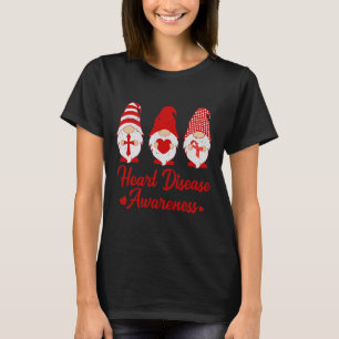 Red Ribbon Gnome Heart Disease Awareness Costume W T-Shirt