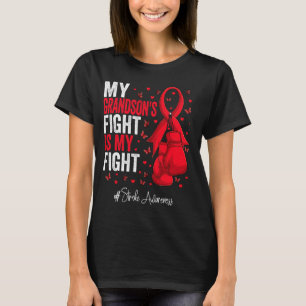 Red Ribbon Grandson Stroke Awareness T-Shirt