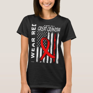 Red Ribbon Great Grandpa Heart Disease Awareness U T-Shirt
