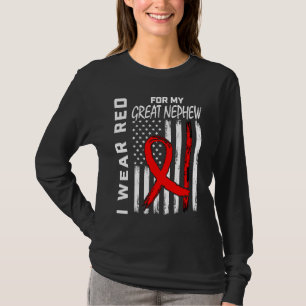 Red Ribbon Great Nephew Heart Disease Awareness US T-Shirt