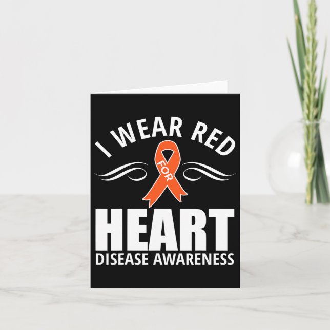 Red Ribbon Heart Disease Awareness Gift 1  Card (Front)