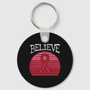 Red Ribbon HIV Aids Brain Aneurysm Stroke Awarenes Key Ring