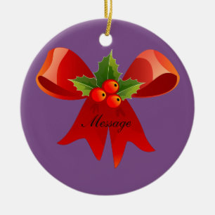 Red Ribbon Holly Thunder_Cove Ceramic Tree Decoration