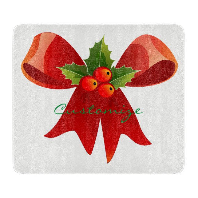 Red Ribbon Holly  Thunder_Cove Cutting Board (Front)