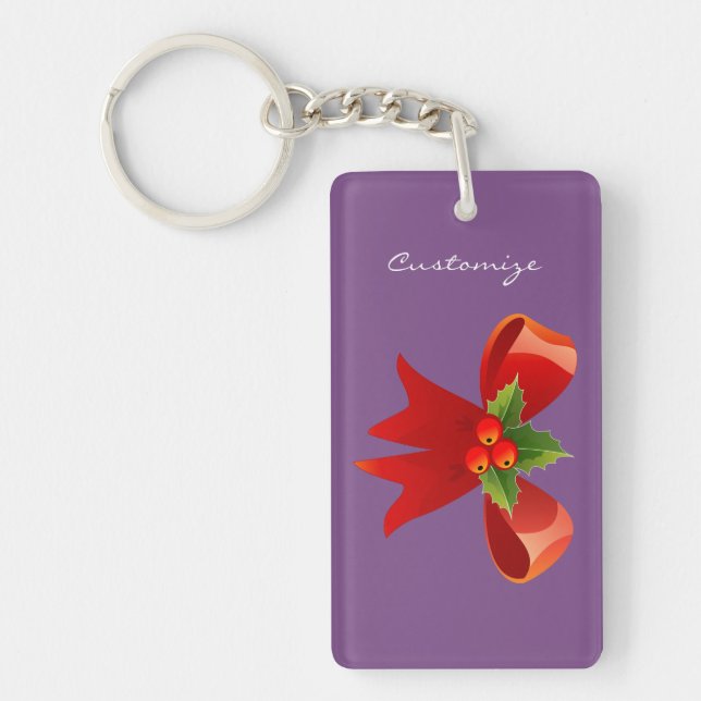 Red Ribbon Holly  Thunder_Cove Key Ring (Front)