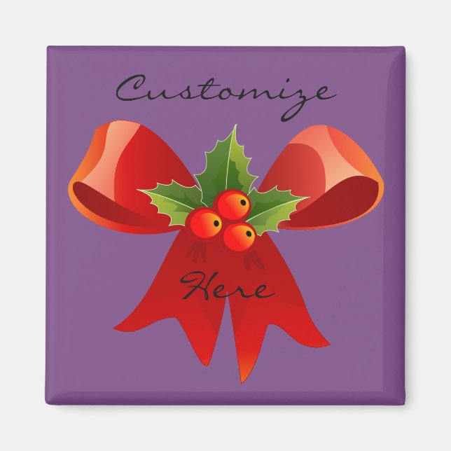 Red Ribbon Holly  Thunder_Cove Magnet (Front)