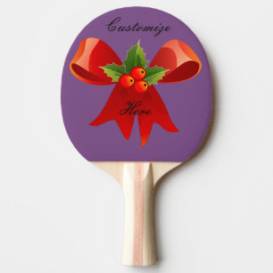 Red Ribbon Holly Thunder_Cove Ping Pong Paddle