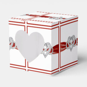Red Ribbon Infinity Heart Favour Box