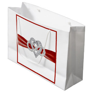 Red Ribbon Infinity Heart Gift Bag