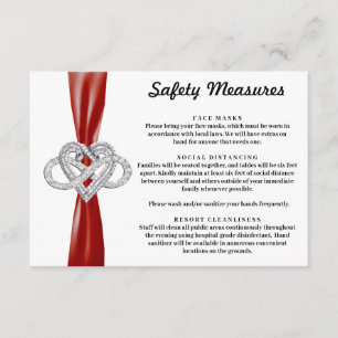 Red Ribbon Infinity Heart Safety Measures Enclosure Card